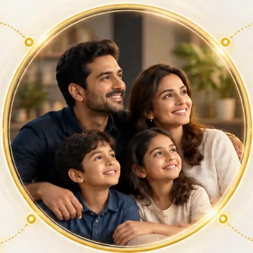 A family at the centre of their Financial Horoscope™